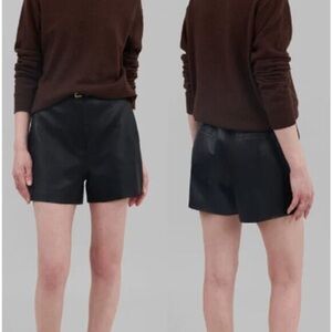 Frankie Shop Cassie Faux Leather High Waisted Mini Shorts Black Women's Size XS